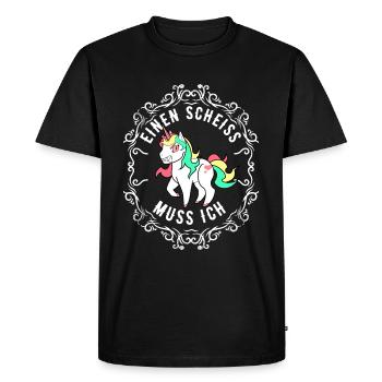I have to shit a unicorn - Men's Premium Organic T-Shirt - black - Front - Nico (187cm)