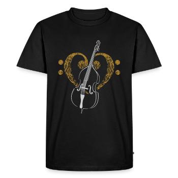 Contrebasse et clef basse - T-shirt Premium bio Homme - noir - Devant - Nico (187cm)