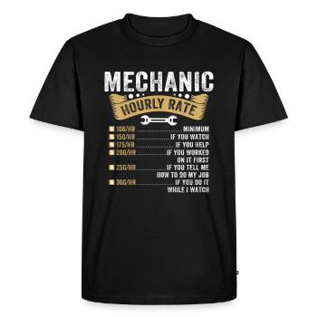 Mechanic Hourly Rate - Men's Premium Organic T-Shirt - black - Front - Nico (187cm)