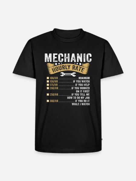 Mechanic Hourly Rate - Men's Premium Organic T-Shirt - black