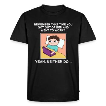Work out of bed design for proud Pinoys - Men's Premium Organic T-Shirt - black - Front - Nico (187cm)