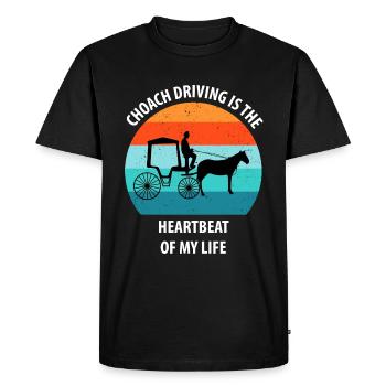 Coachman Carriage Horse-drawn carriage Carriage - Men's Premium Organic T-Shirt - black - Front - Nico (187cm)