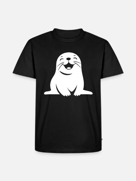 Seelöwe - Männer Premium Bio T-Shirt - Schwarz