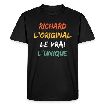 richard - T-shirt Premium bio Homme - noir - Devant - Nico (187cm)