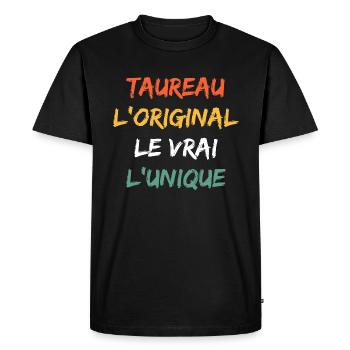Taureau - T-shirt Premium bio Homme - noir - Devant - Nico (187cm)