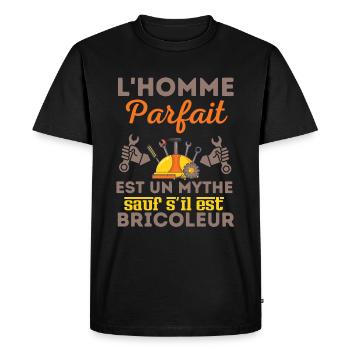 Homme parfait bricoleur parfait 2 - T-shirt Premium bio Homme - noir - Devant - Nico (187cm)