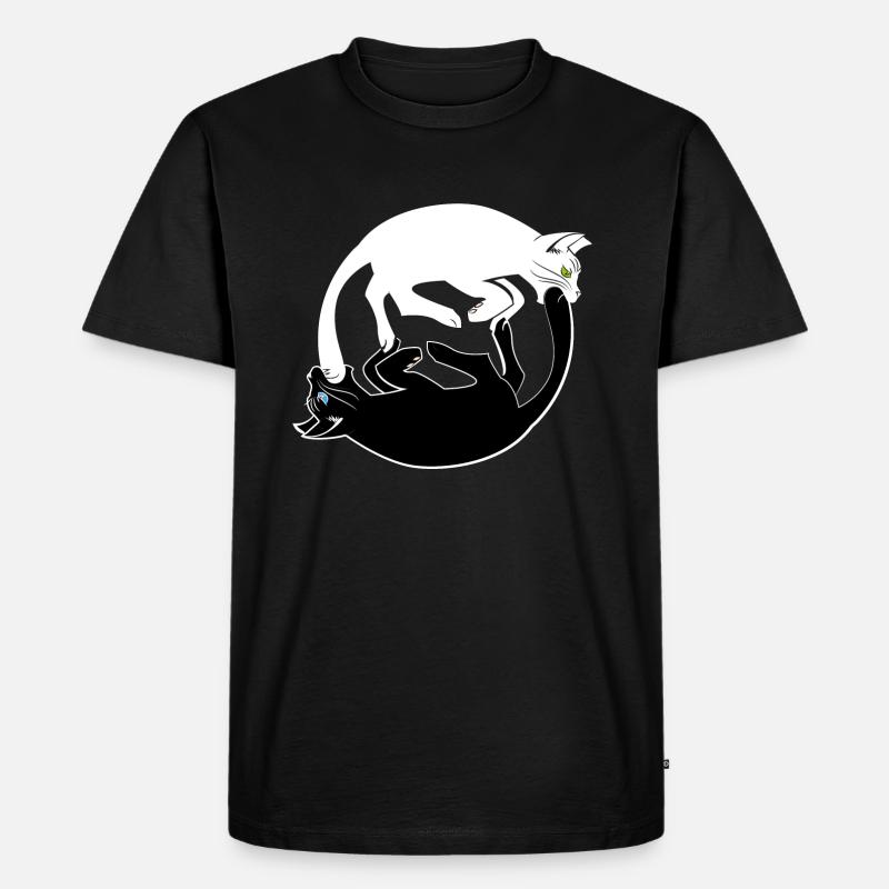 psychedelisch Katzen - Männer Premium Bio T-Shirt - Schwarz