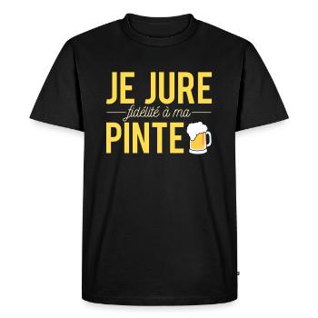 Je Jure Fidélité A Ma Pinte Bière Alcool Humour - T-shirt Premium bio Homme - noir - Devant - Nico (187cm)