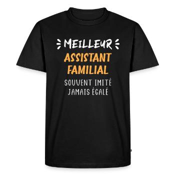 Meilleur assistant familial - T-shirt Premium bio Homme - noir - Devant - Nico (187cm)