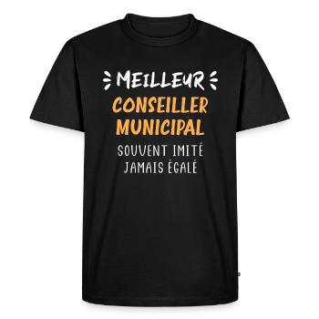 Meilleur conseiller municipal - T-shirt Premium bio Homme - noir - Devant - Nico (187cm)
