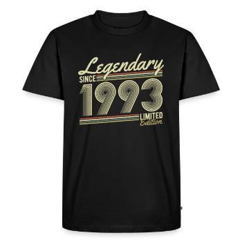 Légendaire depuis 1993 - T-shirt Premium bio Homme - noir - Devant - Nico (187cm)
