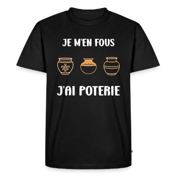 Humour pots de Poterie - T-shirt Premium bio Homme - noir - Devant - Nico (187cm)