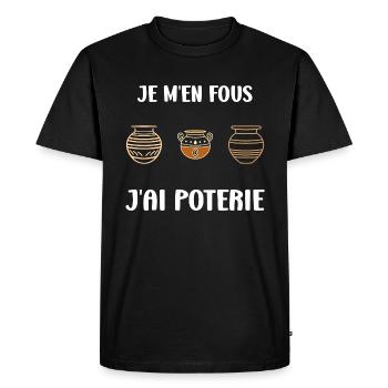 Humour pots de Poterie - T-shirt Premium bio Homme - noir - Devant - Nico (187cm)