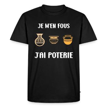 Humour pots de Poterie - T-shirt Premium bio Homme - noir - Devant - Nico (187cm)
