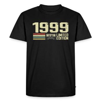 Né en 1999 - Vintage 1999 - 25e Anniversaire Rétro - T-shirt Premium bio Homme - noir - Devant - Nico (187cm)