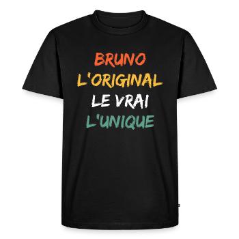 Super Bruno - T-shirt Premium bio Homme - noir - Devant - Nico (187cm)