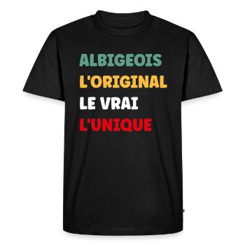 L'original le vrai l'unique Albigeois - T-shirt Premium bio Homme - noir - Devant - Nico (187cm)