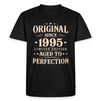 Original Since 1995 Vintage Birthday Gift - Men's Premium Organic T-Shirt - black - Front - Nico (187cm)