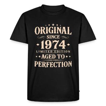 Original depuis 1974 Vintage cadeau d’anniversaire - T-shirt Premium bio Homme - noir - Devant - Nico (187cm)