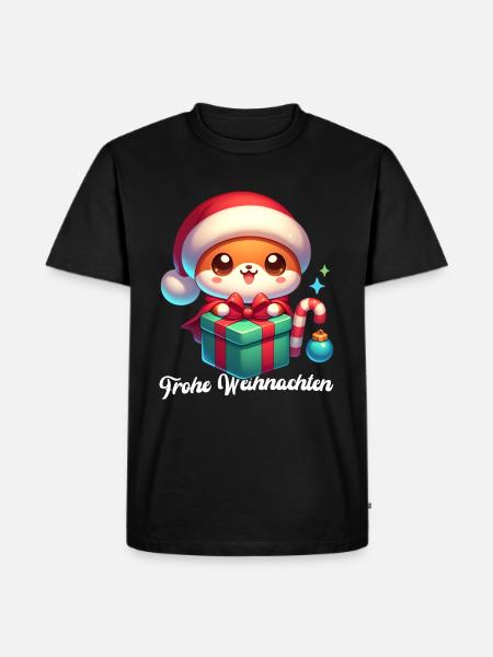 Fuchs Weihnachten - Männer Premium Bio T-Shirt - Schwarz