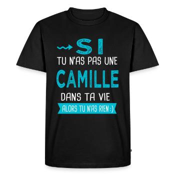 Camille Si tu n as pas une camille - T-shirt Premium bio Homme - noir - Devant - Nico (187cm)