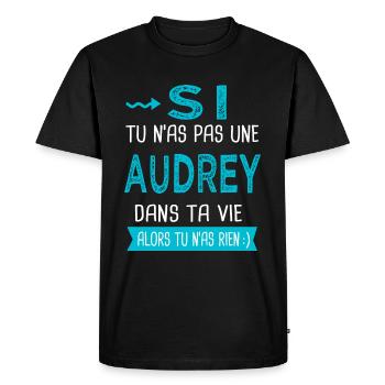 Audrey Si tu n as pas une audrey - T-shirt Premium bio Homme - noir - Devant - Nico (187cm)
