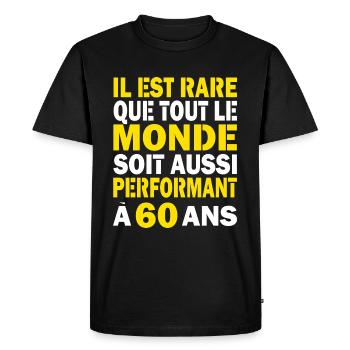 60 ans performant cadeau d'anniversaire 60 ans - T-shirt Premium bio Homme - noir - Devant - Nico (187cm)