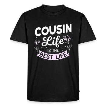 Cousin Life Is The Best Life - Cousin Cousine - Men's Premium Organic T-Shirt - black - Front - Nico (187cm)