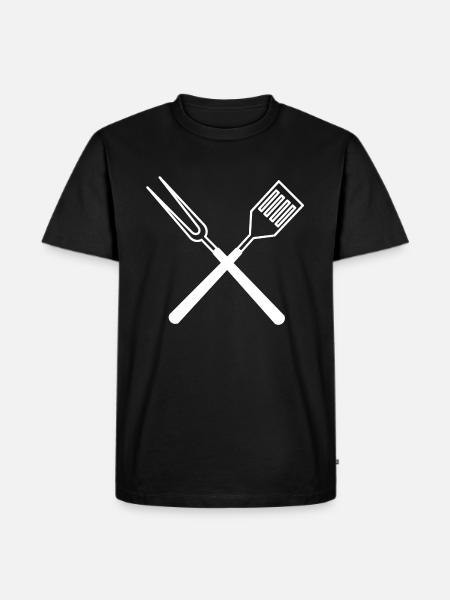 Grillbesteck - Männer Premium Bio T-Shirt - Schwarz