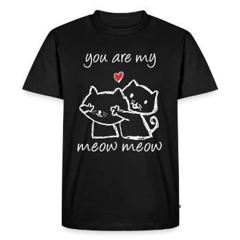 Chat Couples amoureux Preuve d'amour Saint-Valentin - T-shirt Premium bio Homme - noir - Devant - Nico (187cm)