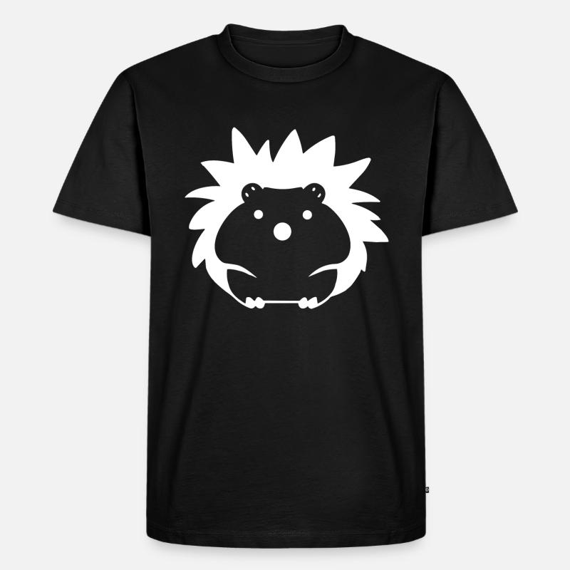 Igel - Männer Premium Bio T-Shirt - Schwarz