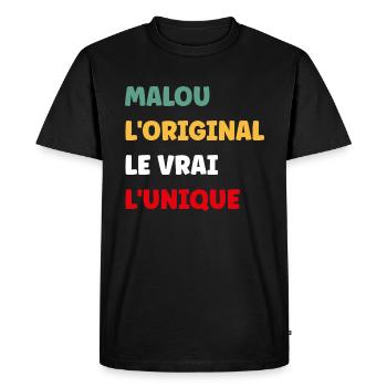 Malou - T-shirt Premium bio Homme - noir - Devant - Nico (187cm)