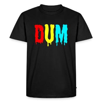 Dum Dum Drip Rain Rainbow Dripfin Lettres Str - T-shirt Premium bio Homme - noir - Devant - Nico (187cm)