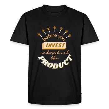 avant d’investir - produit - T-shirt Premium bio Homme - noir - Devant - Nico (187cm)