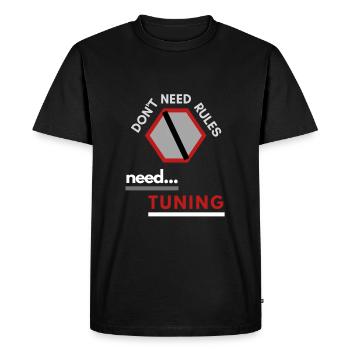 aucune règle n’a besoin d’être ajustée - T-shirt Premium bio Homme - noir - Devant - Nico (187cm)