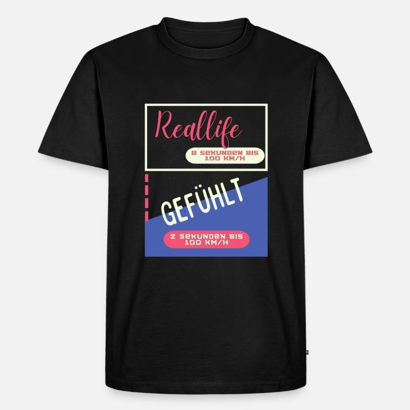 2 Sekunden bis 100 km/h - Männer Premium Bio T-Shirt - Schwarz