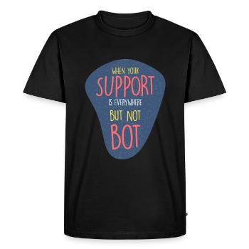 Où est mon SUPPORT? Partout... - T-shirt Premium bio Homme - noir - Devant - Nico (187cm)