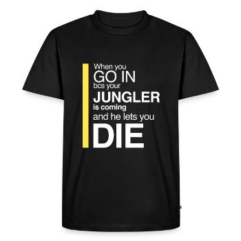 Si vous entrez et que personne ne suit - T-shirt Premium bio Homme - noir - Devant - Nico (187cm)