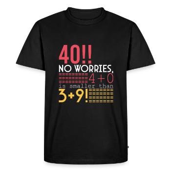 Joyeux 40e anniversaire!!! - T-shirt Premium bio Homme - noir - Devant - Nico (187cm)
