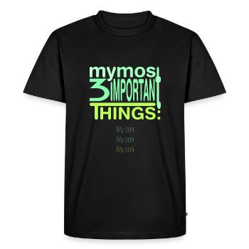 Important? 3x my son - Men's Premium Organic T-Shirt - black - Front - Nico (187cm)