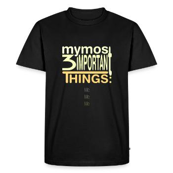 Important? 3x moi - T-shirt Premium bio Homme - noir - Devant - Nico (187cm)