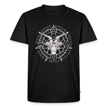 Satanic Goat’s Head Baphomet Devil Adorer - T-shirt Premium bio Homme - noir - Devant - Nico (187cm)