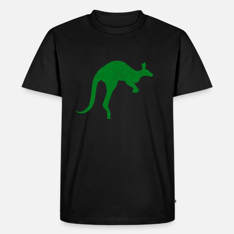 K�nguru Aussie Australia Roo Kangaroo - Männer Premium Bio T-Shirt - Schwarz