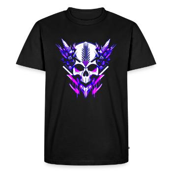 Cyber Crâne - T-shirt Premium bio Homme - noir - Devant - Nico (187cm)