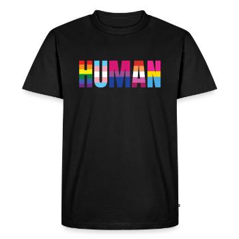 Drapeaux LGBTQ humains Mois de la fierté gay LGBTQ Plus - T-shirt Premium bio Homme - noir - Devant - Nico (187cm)