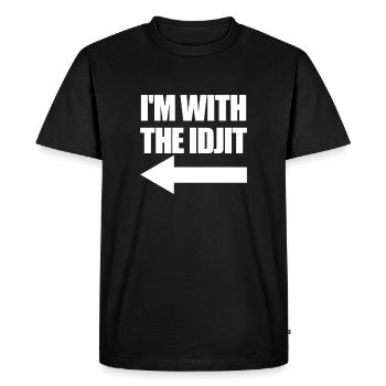 J’utilise la flèche idjit gauche idiot correspondant à I - T-shirt Premium bio Homme - noir - Devant - Nico (187cm)