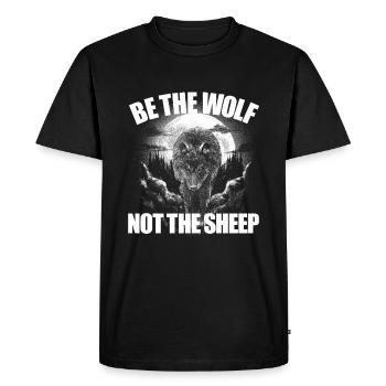 Soyez le loup, pas le mouton Anti-Wiche, pas S - T-shirt Premium bio Homme - noir - Devant - Nico (187cm)