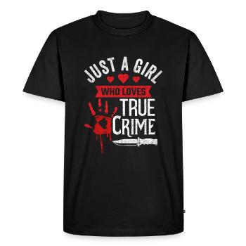 Juste une fille qui true crime dames vrai - T-shirt Premium bio Homme - noir - Devant - Nico (187cm)