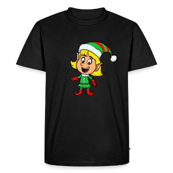 Elfe de Noël PJS Enfants Filles Mignon Elfe de Noël - T-shirt Premium bio Homme - noir - Devant - Nico (187cm)