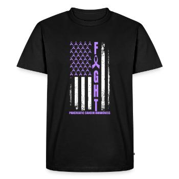 Lutte contre le cancer du pancréas USA Cancer du pancréas - T-shirt Premium bio Homme - noir - Devant - Nico (187cm)